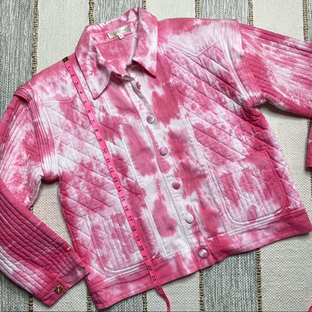 LoveShackFancy Adelade Hibiscus Hand Dye Pink Oversized Quilted Jacket Medium - Picture 10 of 15